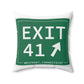 Merritt Parkway Exit 41 decor pillow - Westport Connecticut gifts and merch by Finding Connecticut