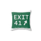 Merritt Parkway Exit 41 decor pillow - Westport Connecticut gifts and merch by Finding Connecticut