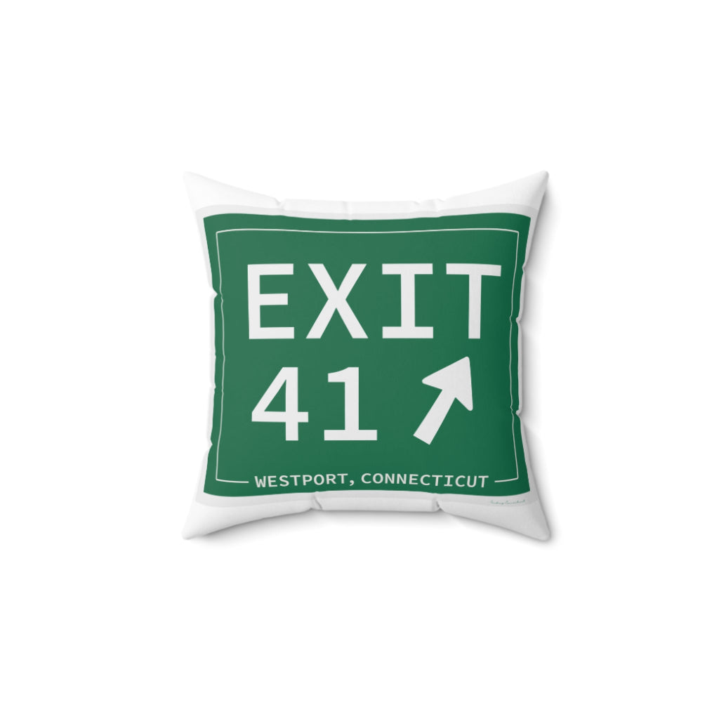 Merritt Parkway Exit 41 decor pillow - Westport Connecticut gifts and merch by Finding Connecticut