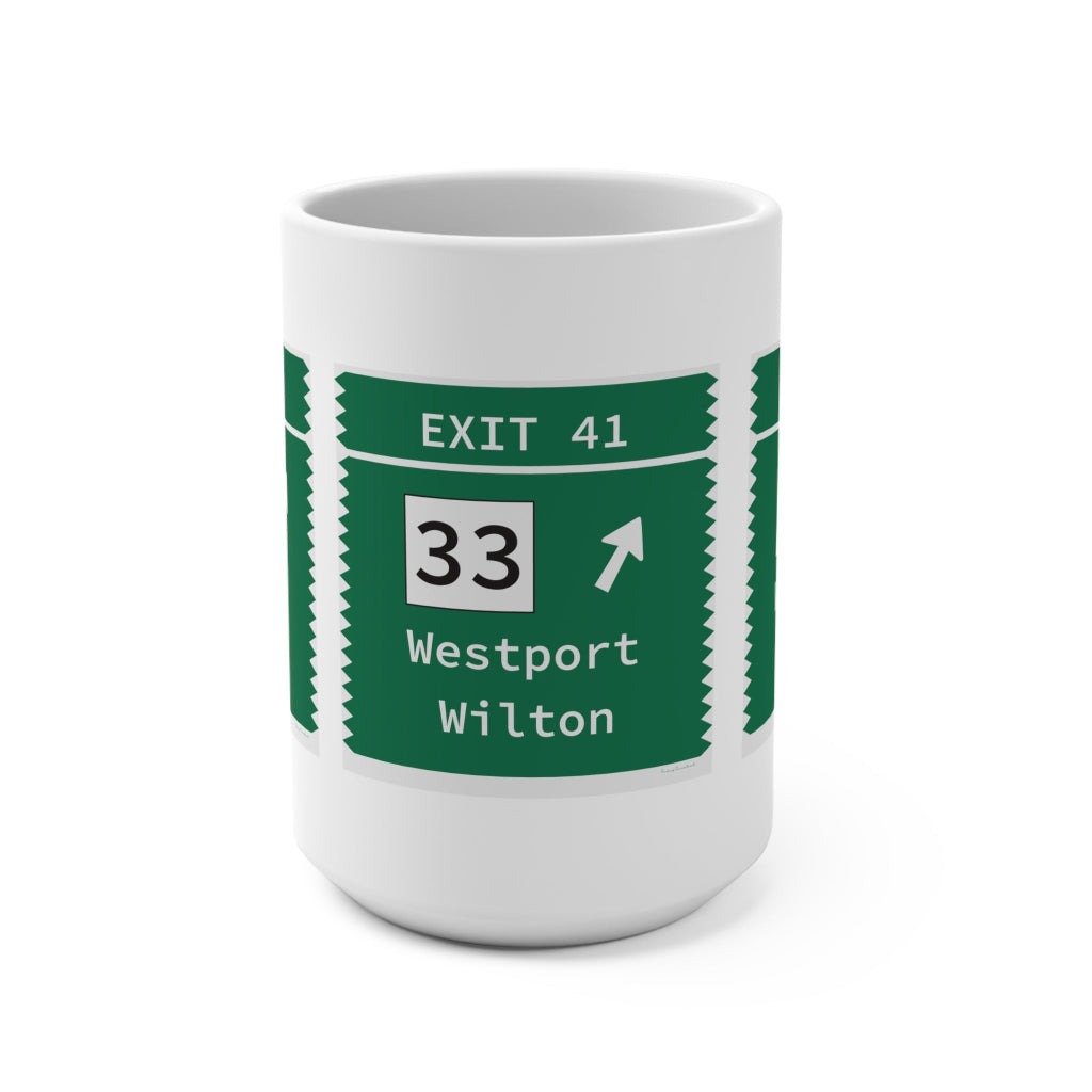 Merritt Parkway Exit 41 mug - Westport Connecticut gifts and merch by Finding Connecticut 