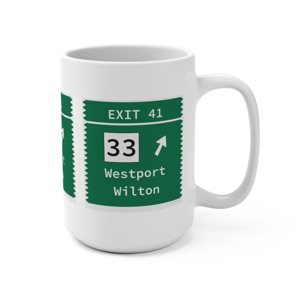 Merritt Parkway Exit 41 mug - Westport Connecticut gifts and merch by Finding Connecticut 