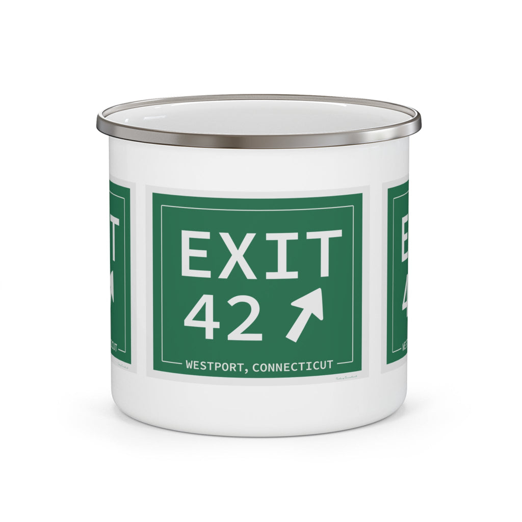 Merritt Parkway Exit 42 Camping mug - Westport Connecticut gifts and merch by Finding  Connecticut