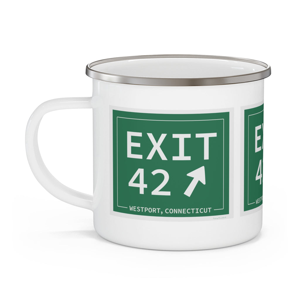 Merritt Parkway Exit 42 Camping mug - Westport Connecticut gifts and merch by Finding  Connecticut