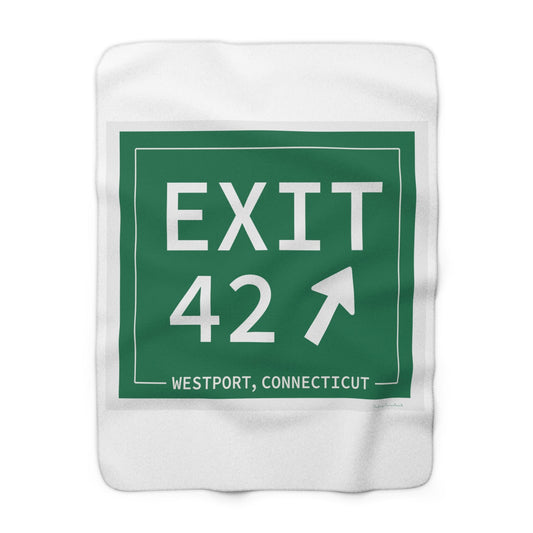Merritt Parkway Exit 42 blanket -Westport Conncticut gifts and merch by Finding Connecticut