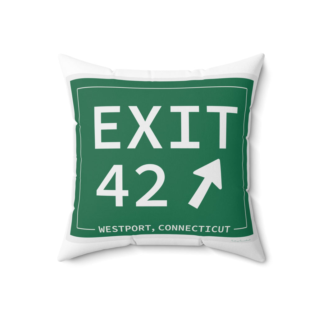 Merritt Parkway Exit 42 decor pillow - Westport Connecticut gifts and merch by Finding  Connecticut 