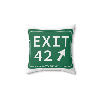 Merritt Parkway Exit 42 decor pillow - Westport Connecticut gifts and merch by Finding  Connecticut 