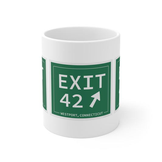 Merritt Parkway Exit 42 mug - Westport Connecticut gifts and merch by Finding Connecticut 