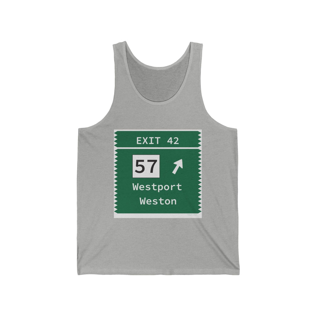 Merritt Parkway Exit 42 unisex tank top shirt - Westport Connecticut gifts and merch by Finding Connecticut