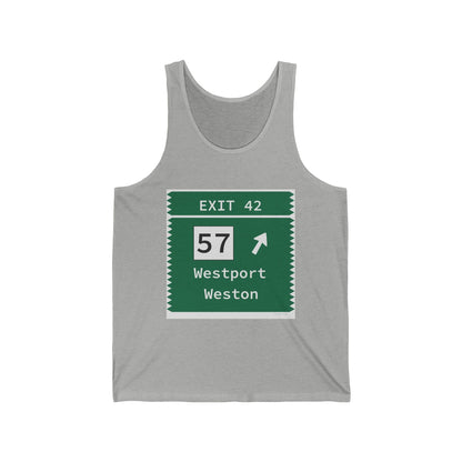 Merritt Parkway Exit 42 unisex tank top shirt - Westport Connecticut gifts and merch by Finding Connecticut
