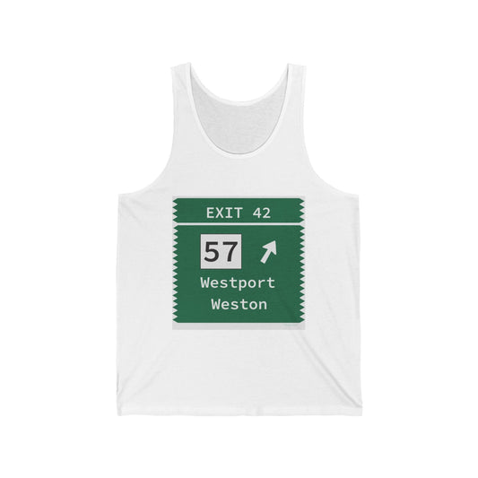 Merritt Parkway Exit 42 unisex tank top shirt - Westport Connecticut gifts and merch by Finding Connecticut