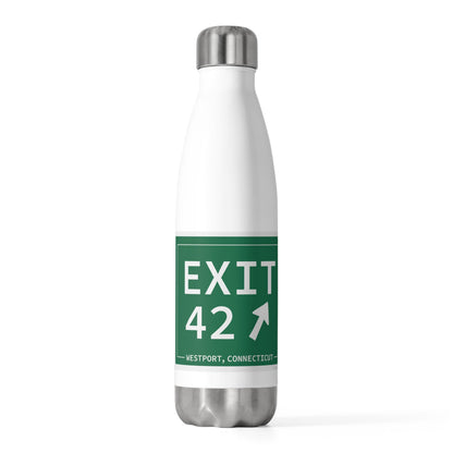 Merritt Parkway Exit 42 water bottle - Westport Connecticut gifts and merch by finding connecticut 