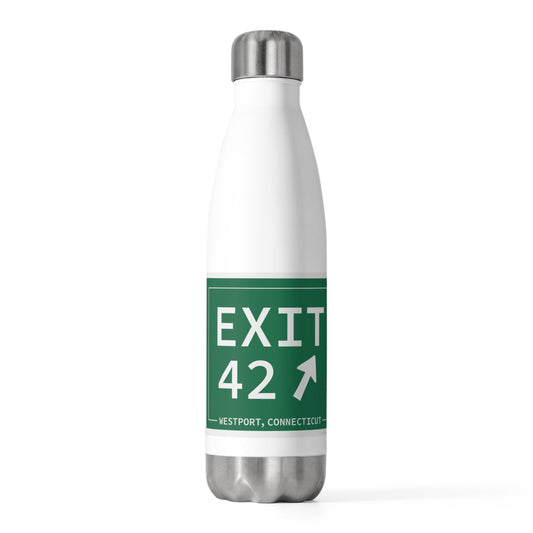 Merritt Parkway Exit 42 water bottle - Westport Connecticut gifts and merch by finding connecticut 