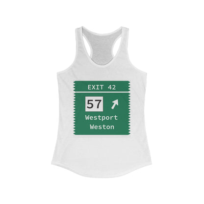 Merritt Parkway Exit 42 women's tank top shirt - Westport Connecticut gifts and merch by Finding Connecticut