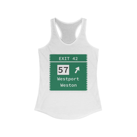 Merritt Parkway Exit 42 women's tank top shirt - Westport Connecticut gifts and merch by Finding Connecticut