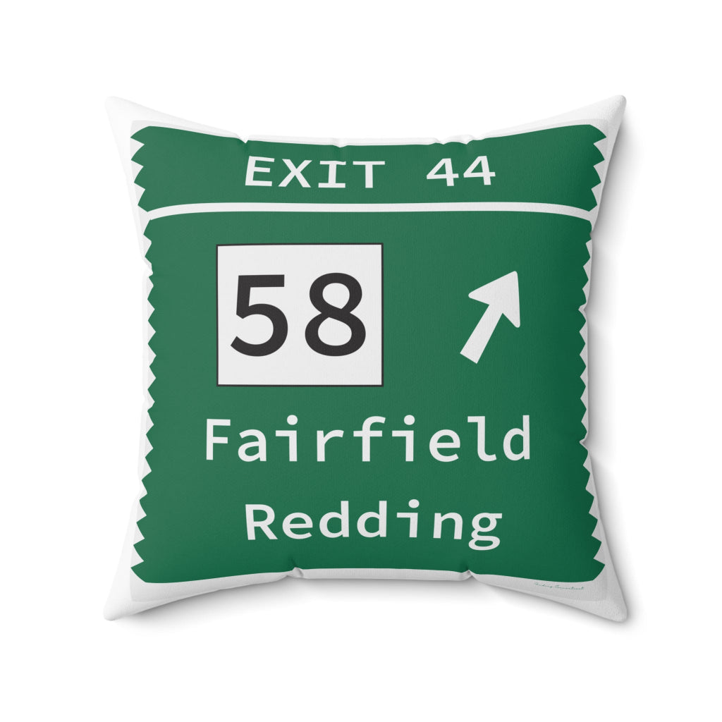 Merritt Parkway Exit 44 decor pillow - Merritt Parkway and Fairfield Connecticut gifts and merch by Finding Connecticut 