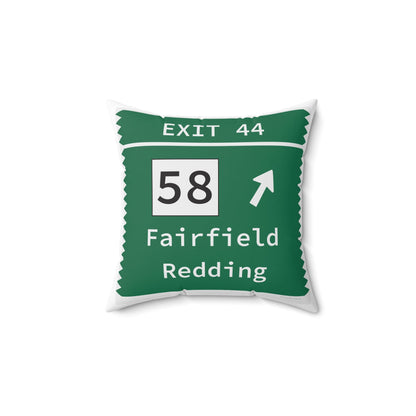 Merritt Parkway Exit 44 decor pillow - Merritt Parkway and Fairfield Connecticut gifts and merch by Finding Connecticut 