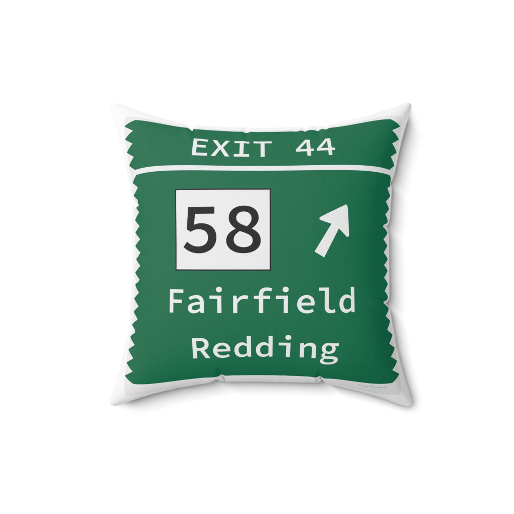Merritt Parkway Exit 44 decor pillow - Merritt Parkway and Fairfield Connecticut gifts and merch by Finding Connecticut 