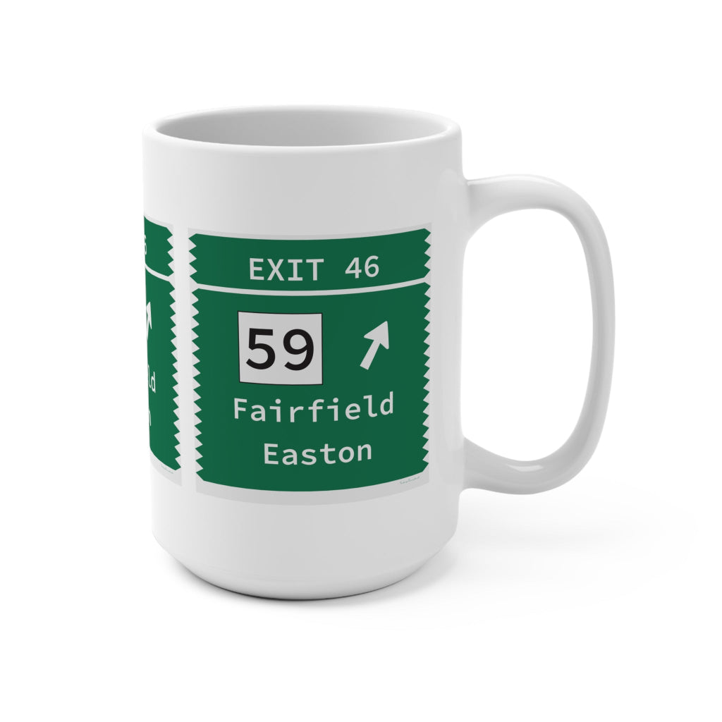 Merritt Parkway Exit 46 mug - Fairfield Connecticut gifts and merch by Finding Connecticut 