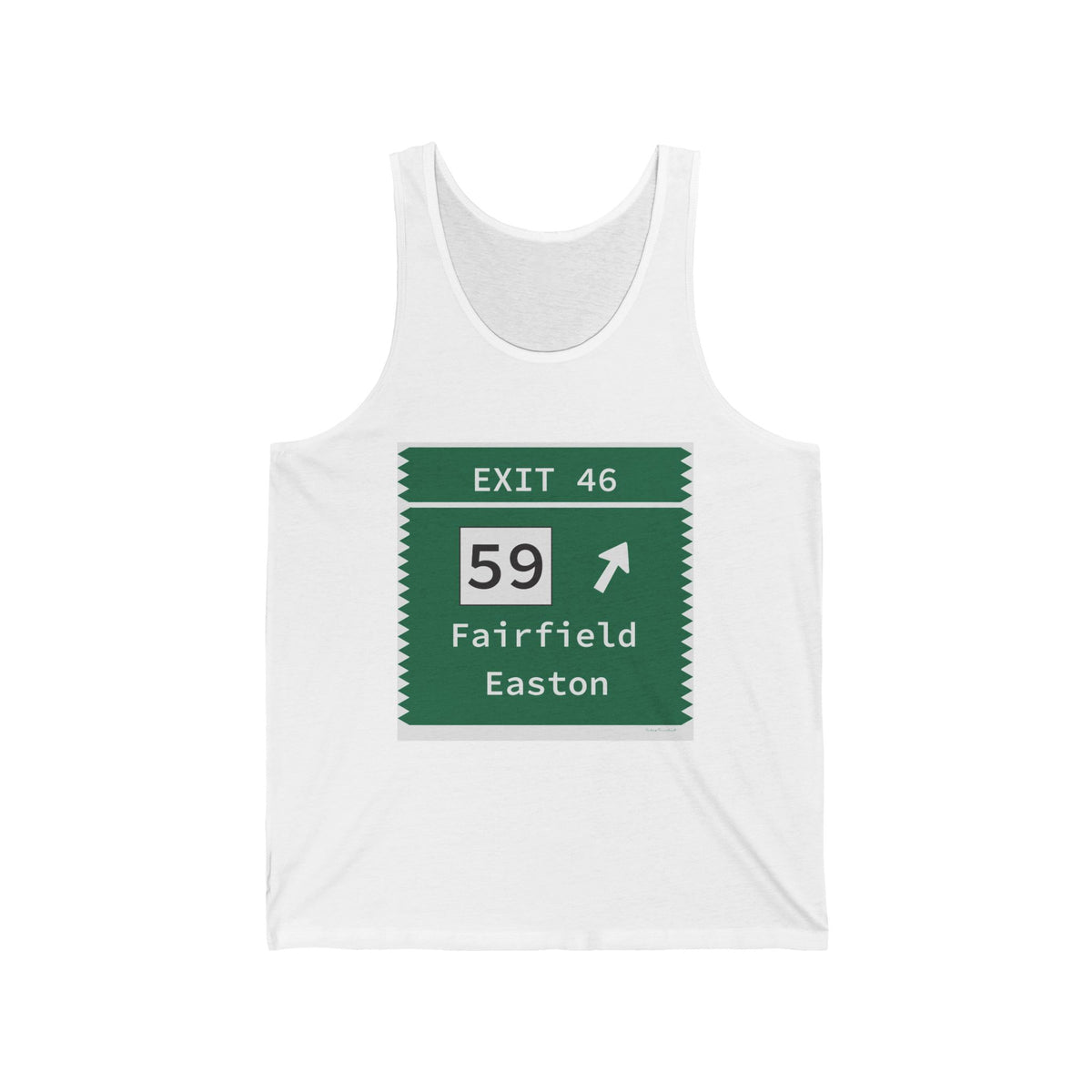 Merritt Parkway Exit 46 unisex tank top shirt - fairfield connecticut gifts and merch by Finding Connecticut
