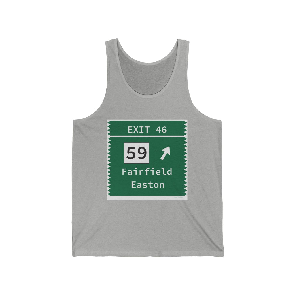 Merritt Parkway Exit 46 unisex tank top shirt - fairfield connecticut gifts and merch by Finding Connecticut