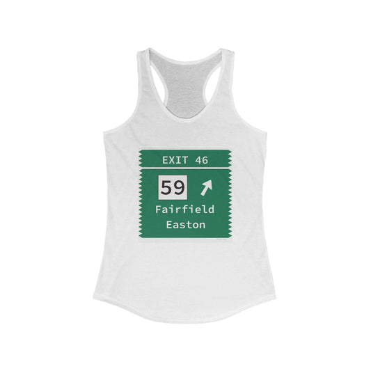 Merritt Parkway Exit 46 womens tank top shirt - Fairfield Connecticut gifts and merch by Finding Connecticut