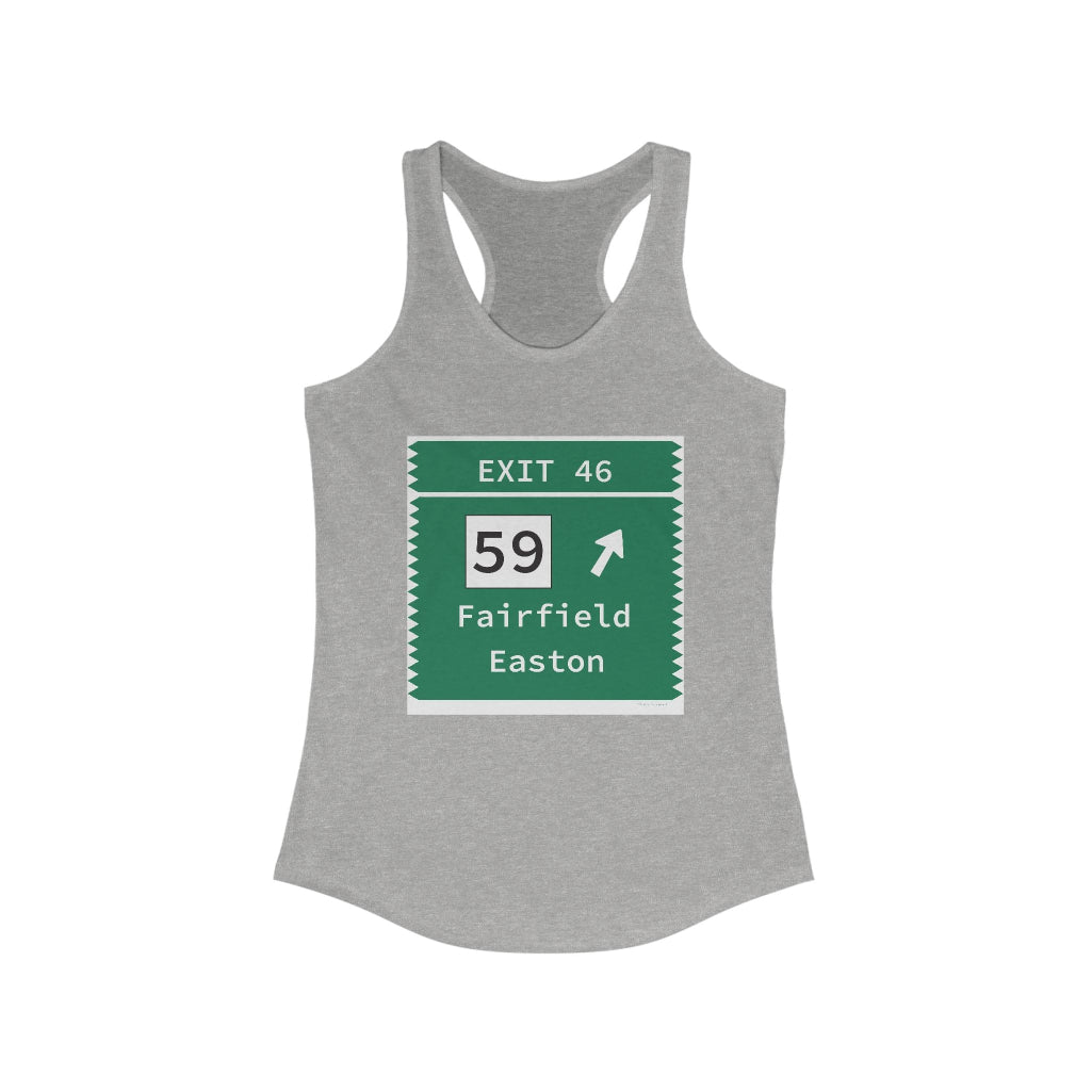 Merritt Parkway Exit 46 womens tank top shirt - Fairfield Connecticut gifts and merch by Finding Connecticut