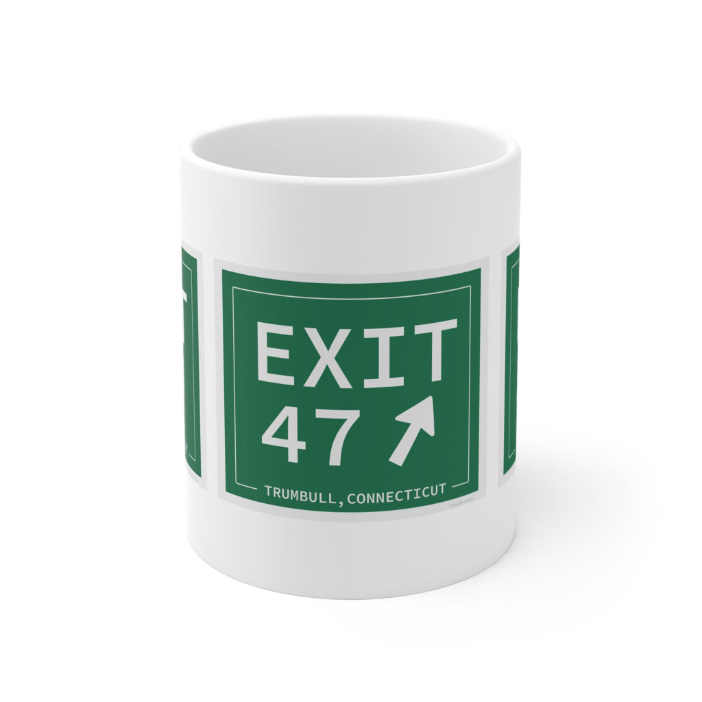Merritt Parkway Exit 47 Mug - trumbull connecticut gifts and merch by finding Connecticut 