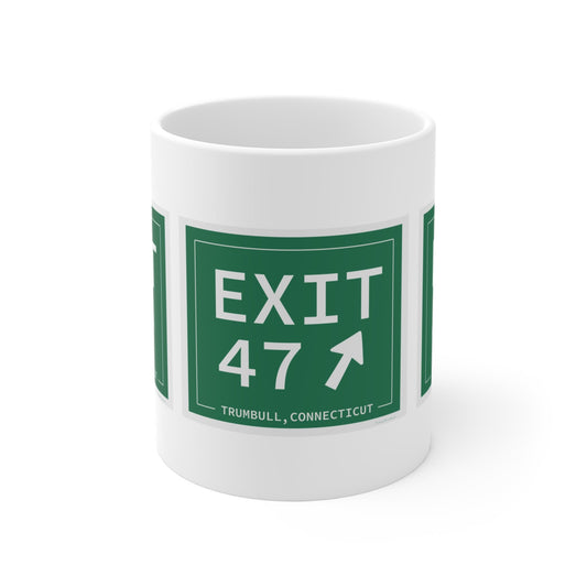 Merritt Parkway Exit 47 Mug - trumbull connecticut gifts and merch by finding Connecticut 