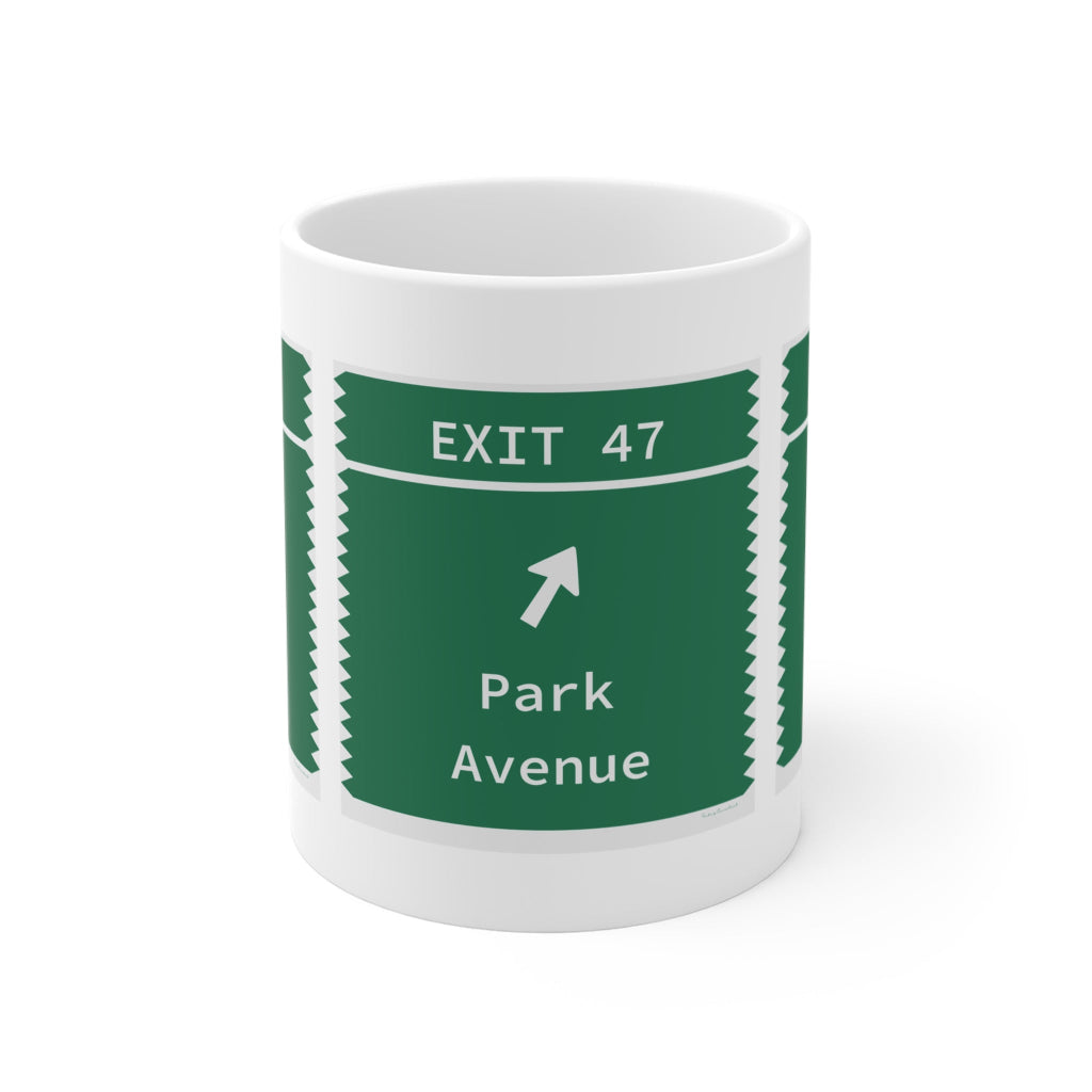 Merritt Parkway Exit 47 mug - Trumbull Connecticut gifts  and merch by finding connecticut