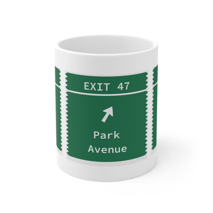 Merritt Parkway Exit 47 mug - Trumbull Connecticut gifts  and merch by finding connecticut