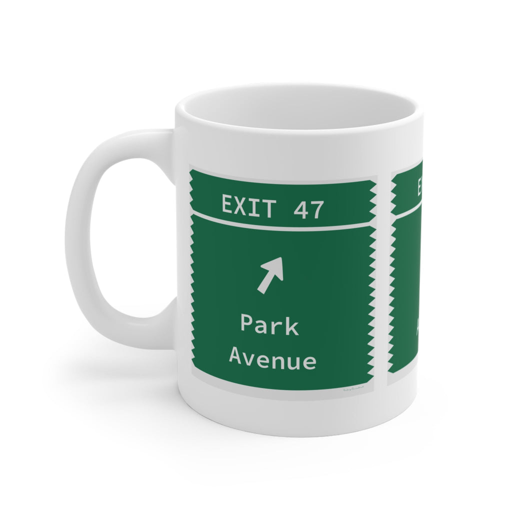 Merritt Parkway Exit 47 mug - Trumbull Connecticut gifts  and merch by finding connecticut