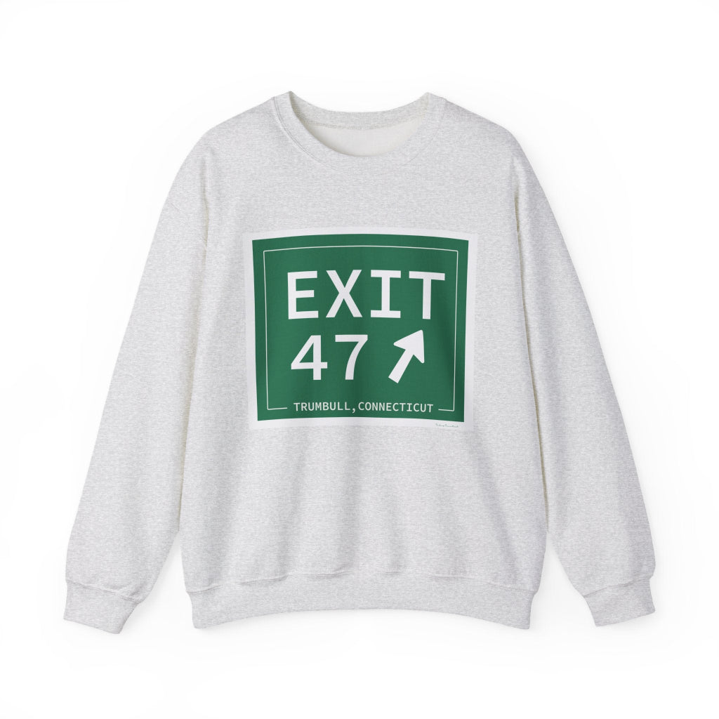 Merritt Parkway Exit 47 sweatshirt -Merritt parkway and Trumbull Connecticut gifts and merch by Finding Connecticut 
