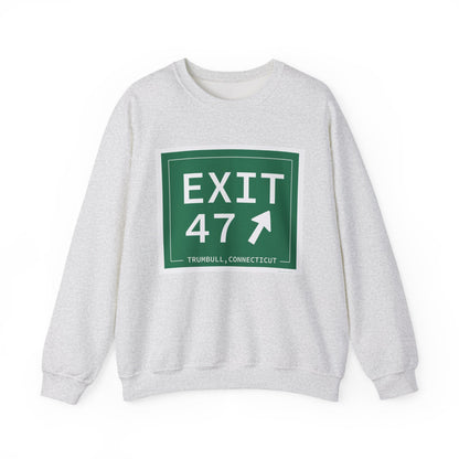 Merritt Parkway Exit 47 sweatshirt -Merritt parkway and Trumbull Connecticut gifts and merch by Finding Connecticut 