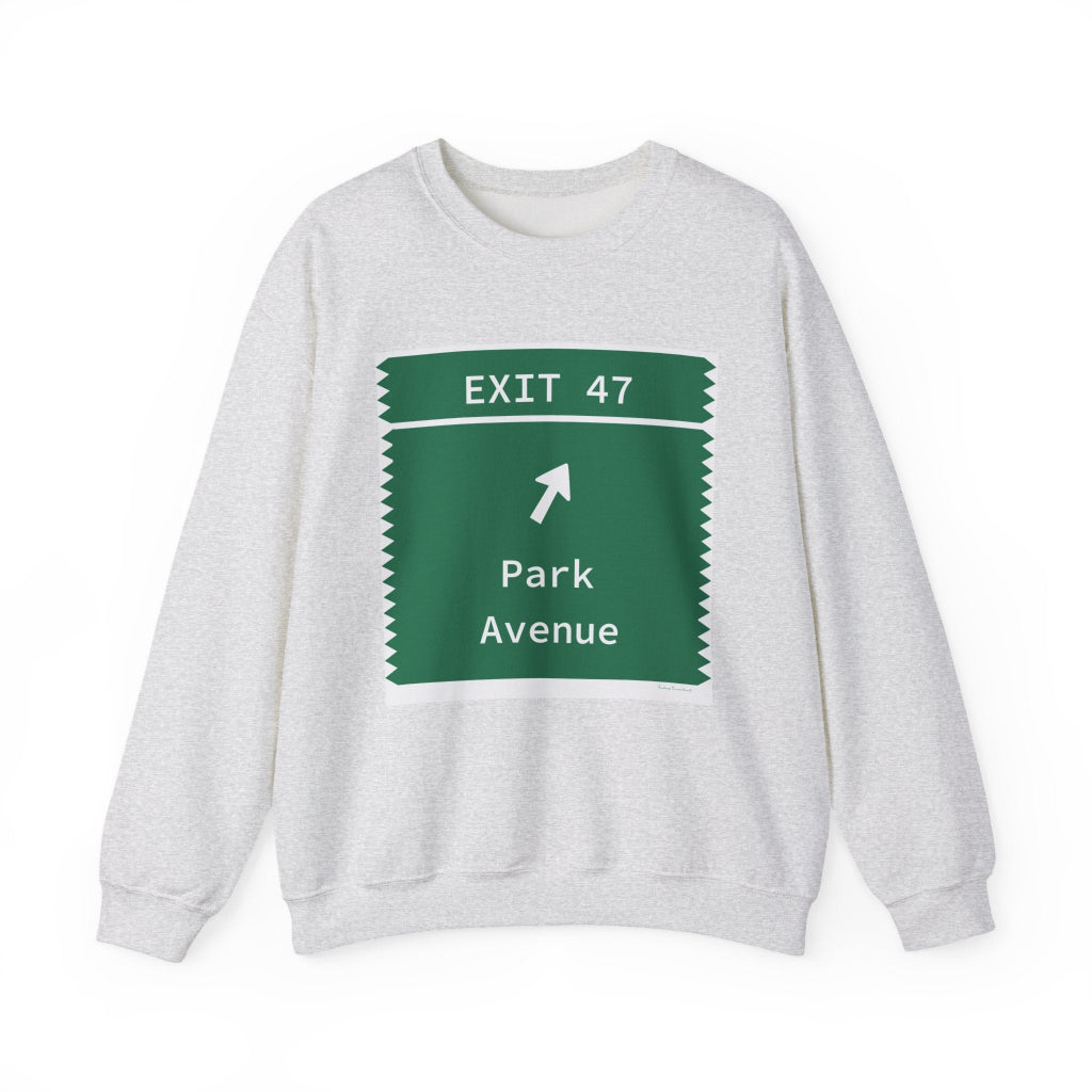 Merritt Parkway Exit 47 sweatshirt - trumbull Connecticut gifts and merch by Finding Connecticut 