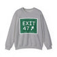 Merritt Parkway Exit 47 sweatshirt -Merritt parkway and Trumbull Connecticut gifts and merch by Finding Connecticut 