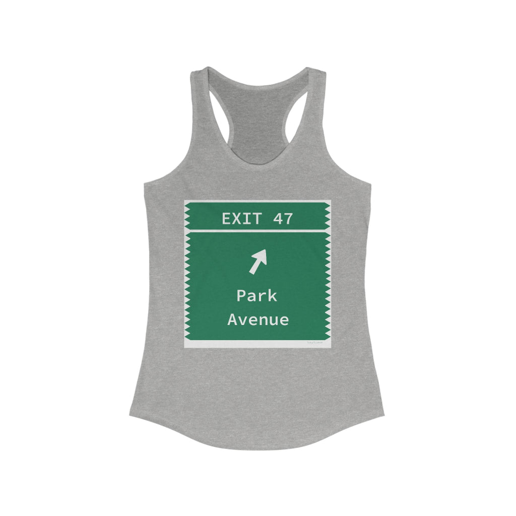 Merritt Parkway Exit 47 women's tank top - Trumbull Connecticut gifts and merch by Finding Connecticut