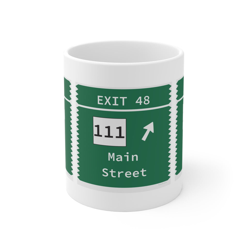 Merritt Parkway Exit 48 Mug - Trumbull Connecticut  gifts and merch by Finding Connecticut 