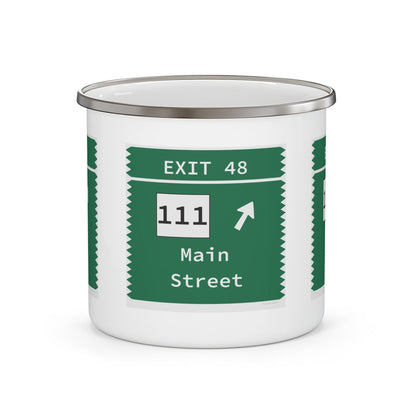 Merritt Parkway Exit 48 camping mug - merritt parkway and trumbull connecticut gifts and merch by Finding Connecticut 
