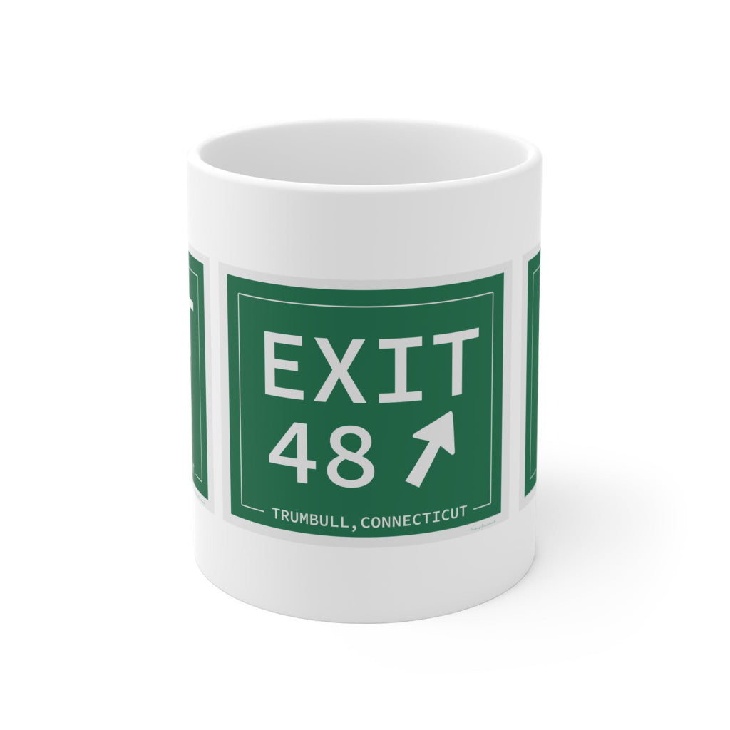 Merritt Parkway Exit 48 mug - Trumbull Connecticut gifts and merch by Finding Connecticut 
