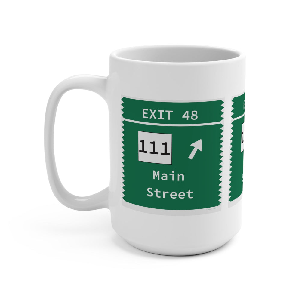 Merritt Parkway Exit 48 mug - Trumbull Connecticut gifts and merch by Finding Connecticut 