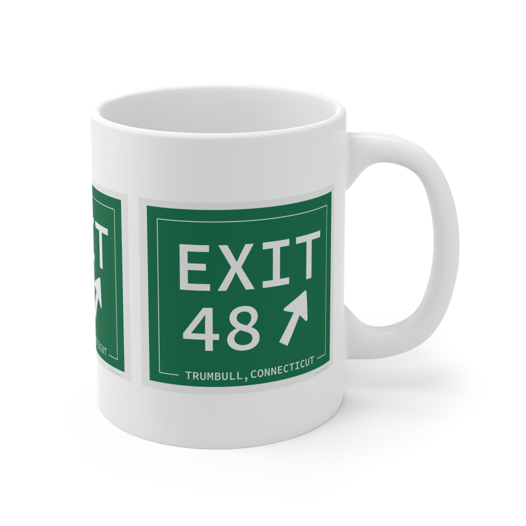 Merritt Parkway Exit 48 mug  - trumbull connecticut gifts and merch by Finding Connecticut 