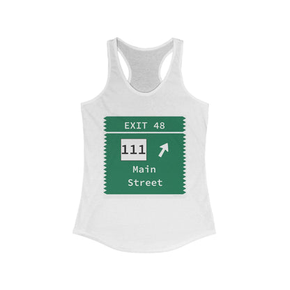 Merritt Parkway Exit 48 womens tank top shirt - trumbull connecticut gifts and merch by Finding Connecticut 