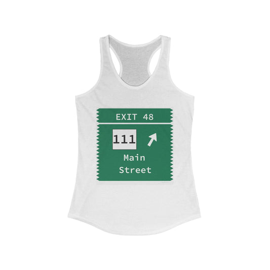 Merritt Parkway Exit 48 womens tank top shirt - trumbull connecticut gifts and merch by Finding Connecticut 