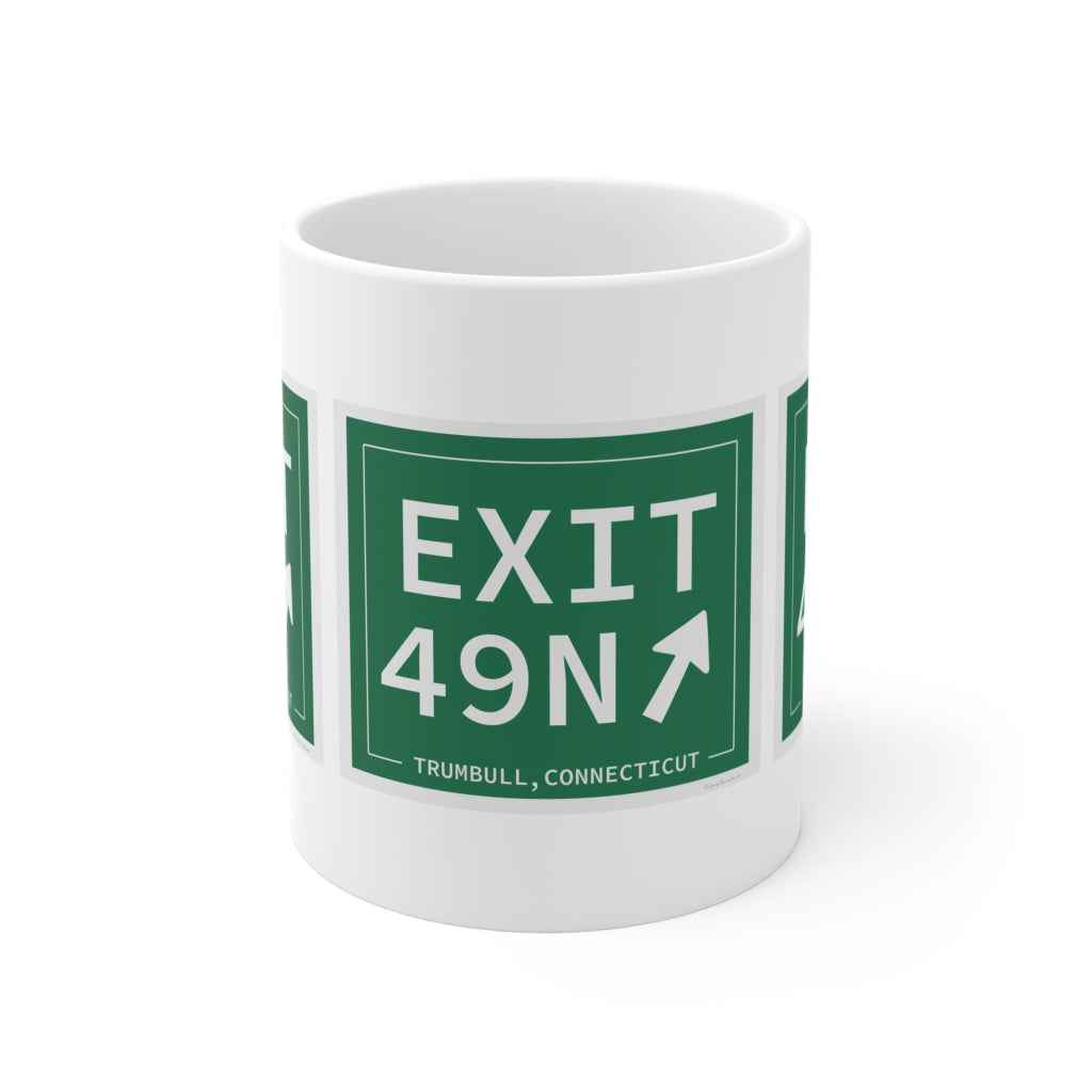 Merritt Parkway Exit 49N Mug - Trumbull Connecticut gifts and merch by Finding Connecticut 