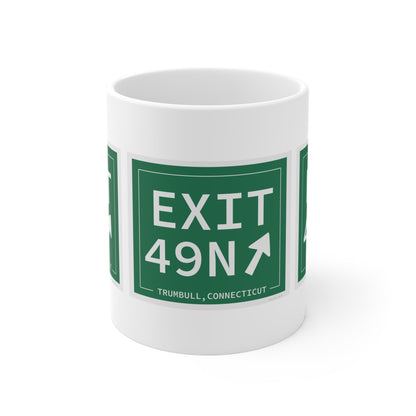 Merritt Parkway Exit 49N Mug - Trumbull Connecticut gifts and merch by Finding Connecticut 