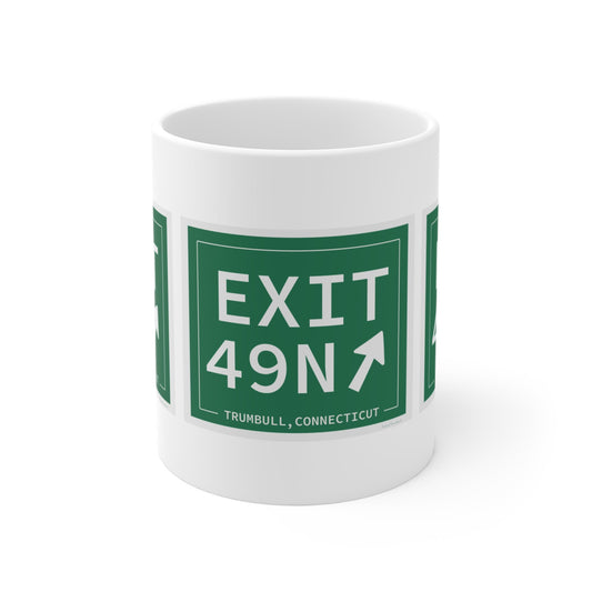 Merritt Parkway Exit 49N Mug - Trumbull Connecticut gifts and merch by Finding Connecticut 
