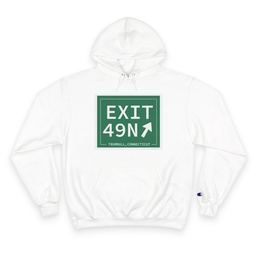 Merritt Parkway Exit 49N champion hoodie sweatshirt - Merritt Parkway and trumbull connecticut gifts and merch by Finding Connecticut 