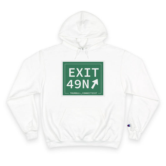 Merritt Parkway Exit 49N champion hoodie sweatshirt - Merritt Parkway and trumbull connecticut gifts and merch by Finding Connecticut 