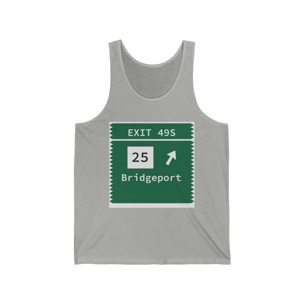Merritt Parkway Exit 49S tank top shirt - Trumbull Conencticut gifts and merch by Finding Conencticut