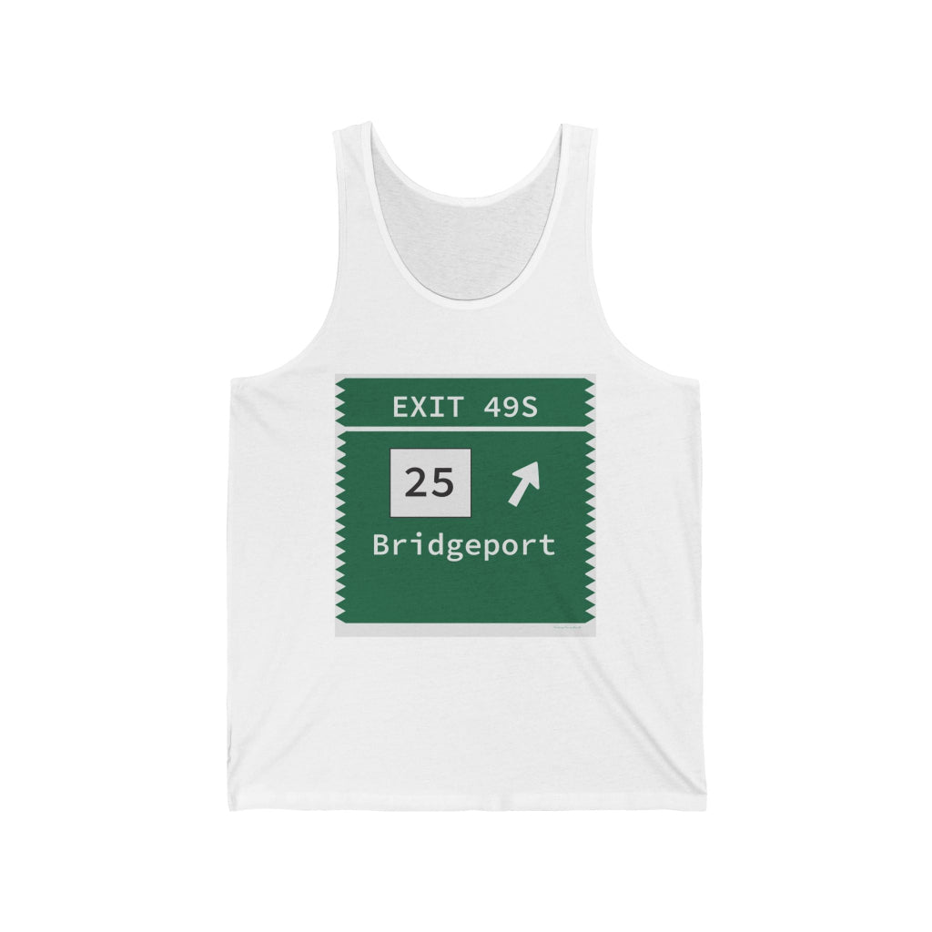 Merritt Parkway Exit 49S tank top shirt - Trumbull Conencticut gifts and merch by Finding Conencticut